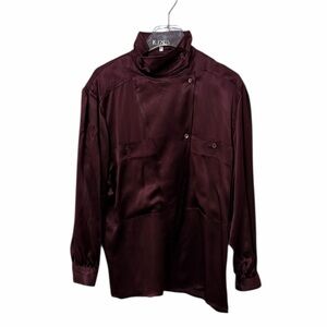 Escada Vintage Burgundy Silk Blouse Size 40/US 8